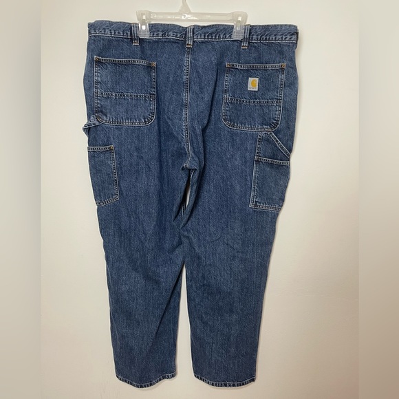 Carhartt Blue Loose Fit Cargo Carpenter Work Construction Jeans Size 46x30 - Picture 4 of 10